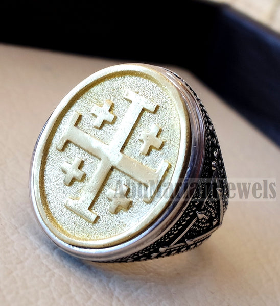 Varouxi Jerusalem Cross outlet Ring Men or Women Silver 925