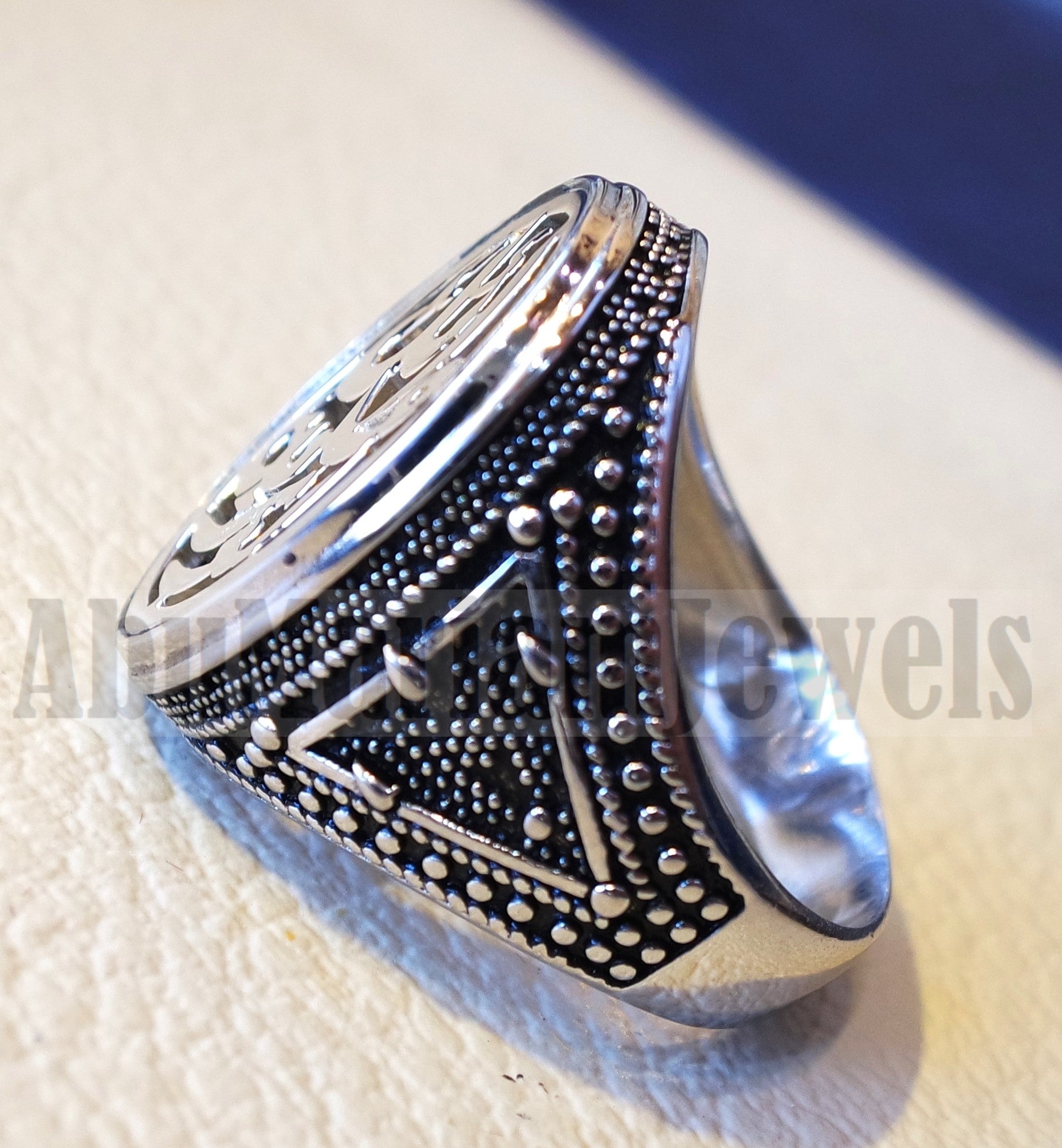 Customized Arabic calligraphy names handmade ring personalized antique jewelry style sterling silver 925 any size TSN1007 خاتم اسم تفصيل