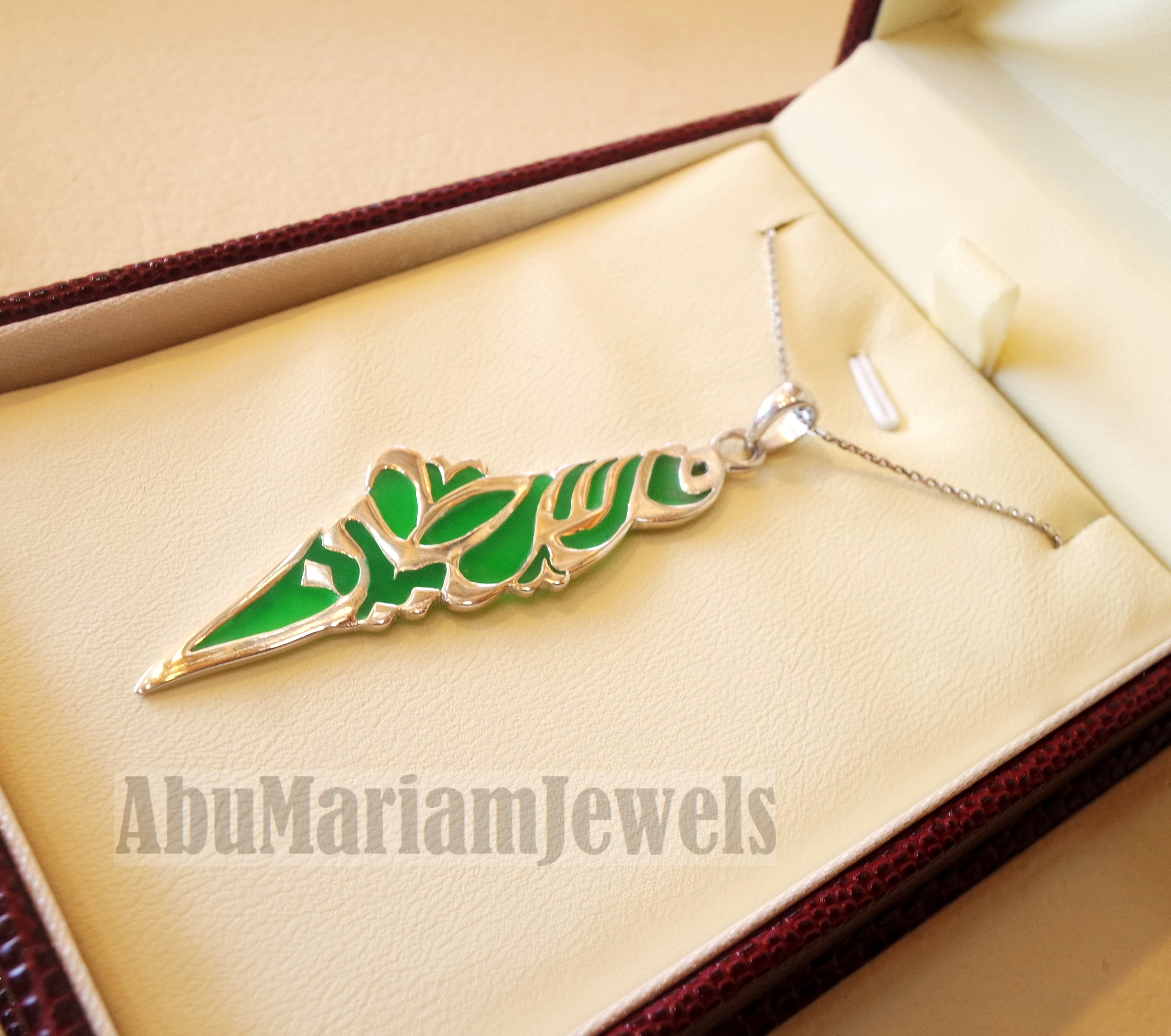 Palestine map pendant sterling silver 925 k high quality with green enamel jewelry arabic calligraphy fast shipping خارطه فلسطين