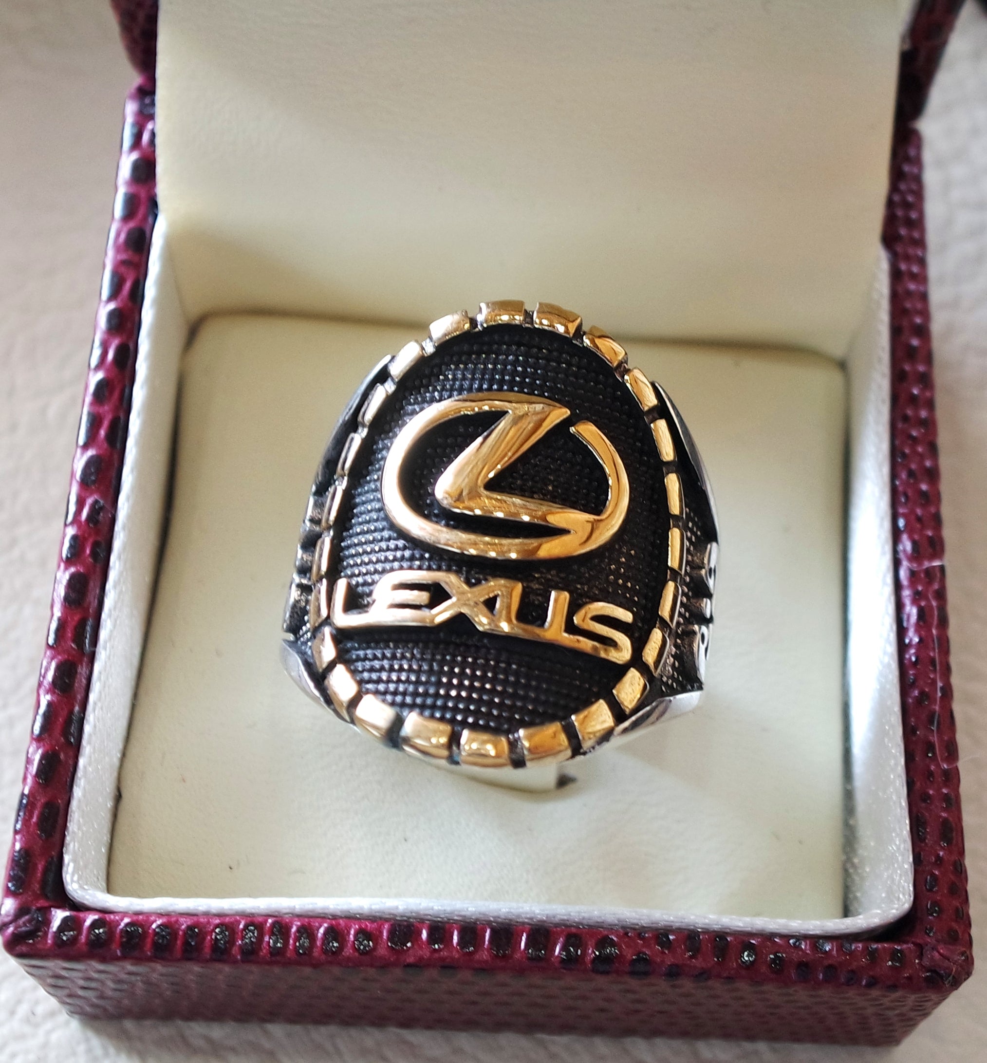 Lexus Sterling Silver 925 und Bronze Heavy man Ring neues Auto ideal Geschenk alle Größen