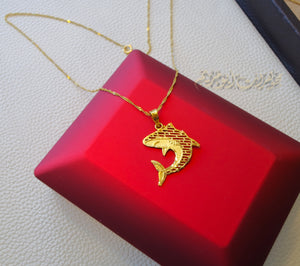 21K gold shark fish pendant with Disco chain gold jewelry 16 and 20 inches fast shipping sea ocean lovers with gift box