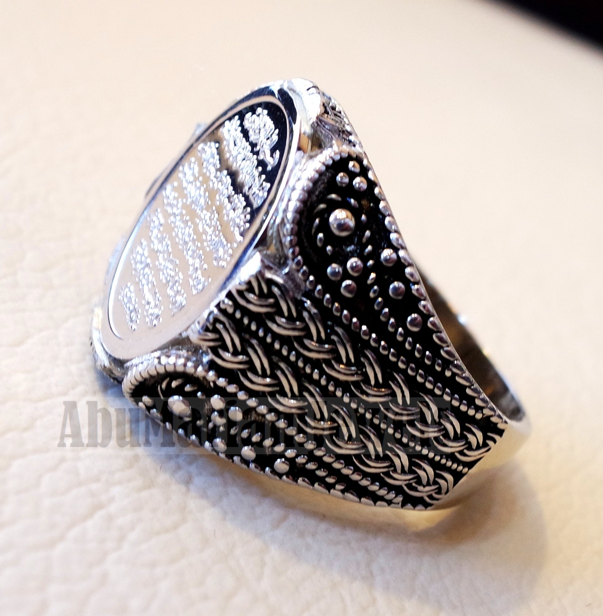 men ring Ayet Kursi Arabic islamic quraan verses sterling silver 925 any size jewelry heavy man gift خاتم أية كرسي