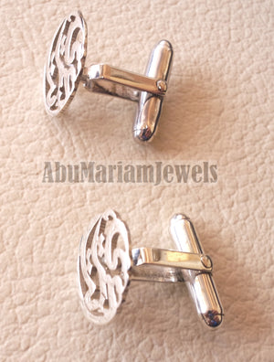 cufflinks , standard size name of two words each calligraphy