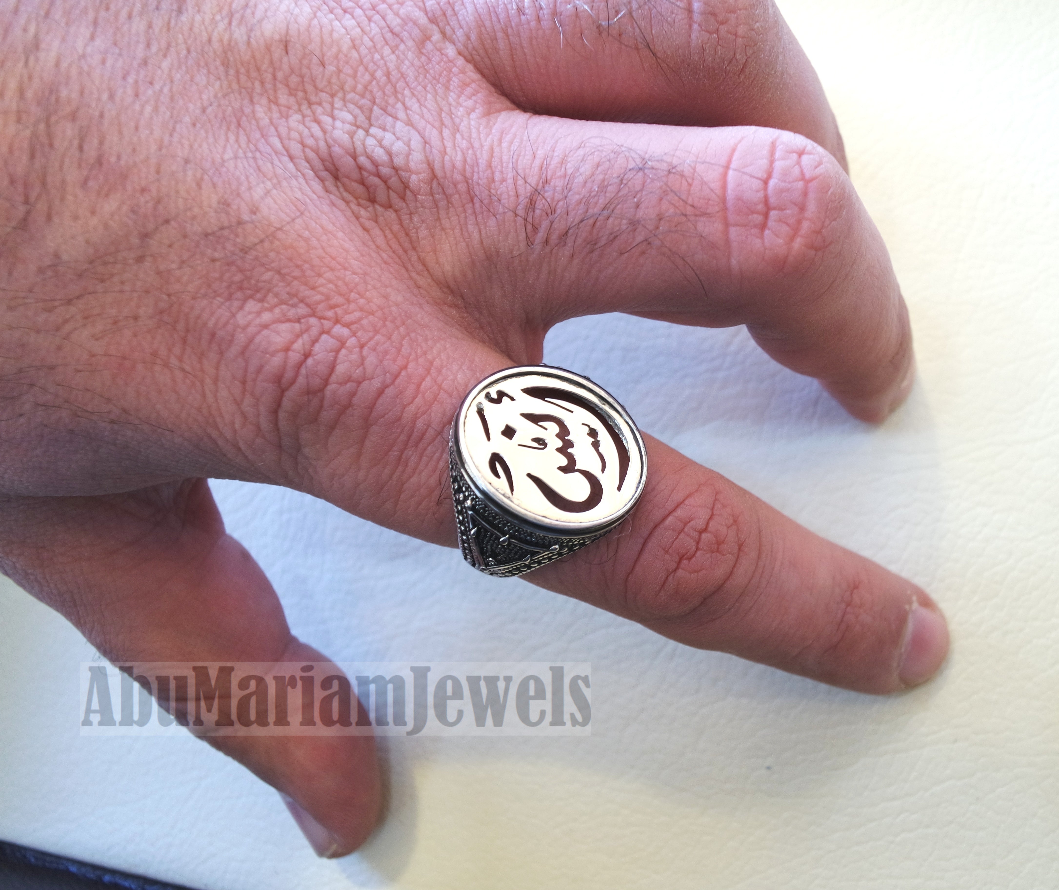 Customized Arabic calligraphy names handmade ring personalized antique jewelry style sterling silver 925 any size TSN1011 خاتم اسم تفصيل