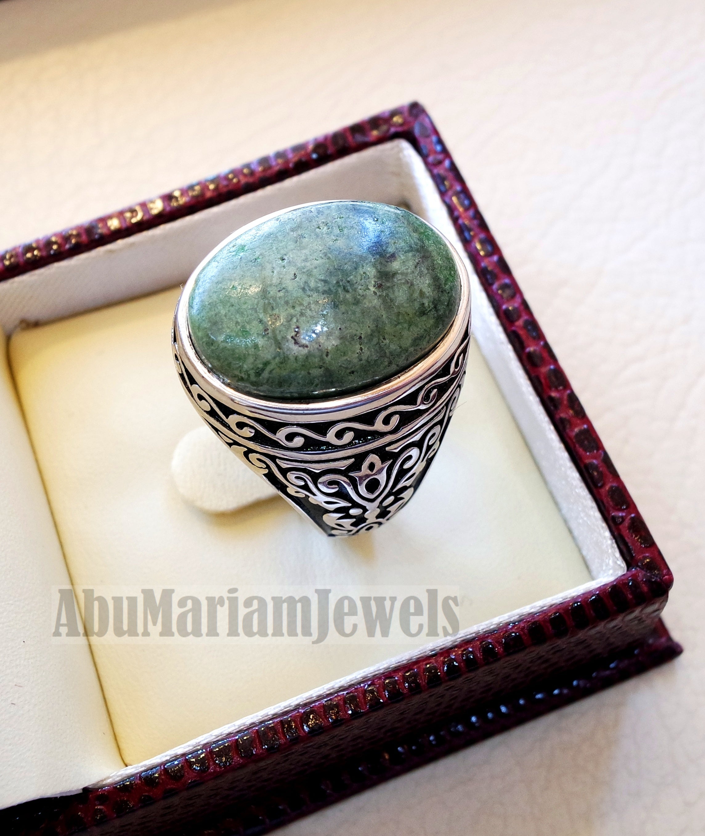 green swiss opal natural stone men ring sterling silver 925 stunning genuine oval gem ottoman style jewelry all sizes