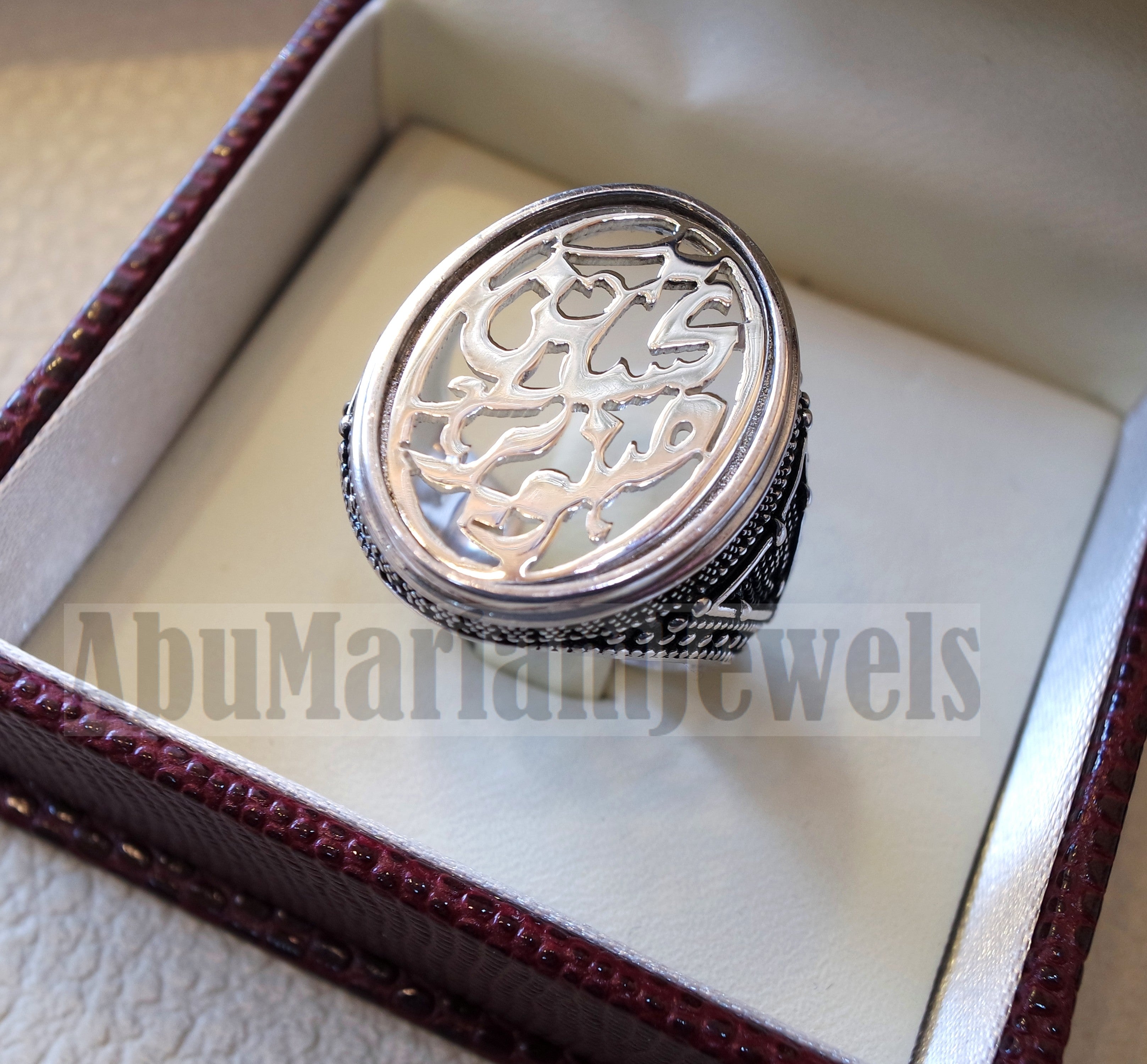 Customized Arabic calligraphy names ring personalized jewelry style sterling silver 925  any size TSN1002 خاتم اسم تفصيل