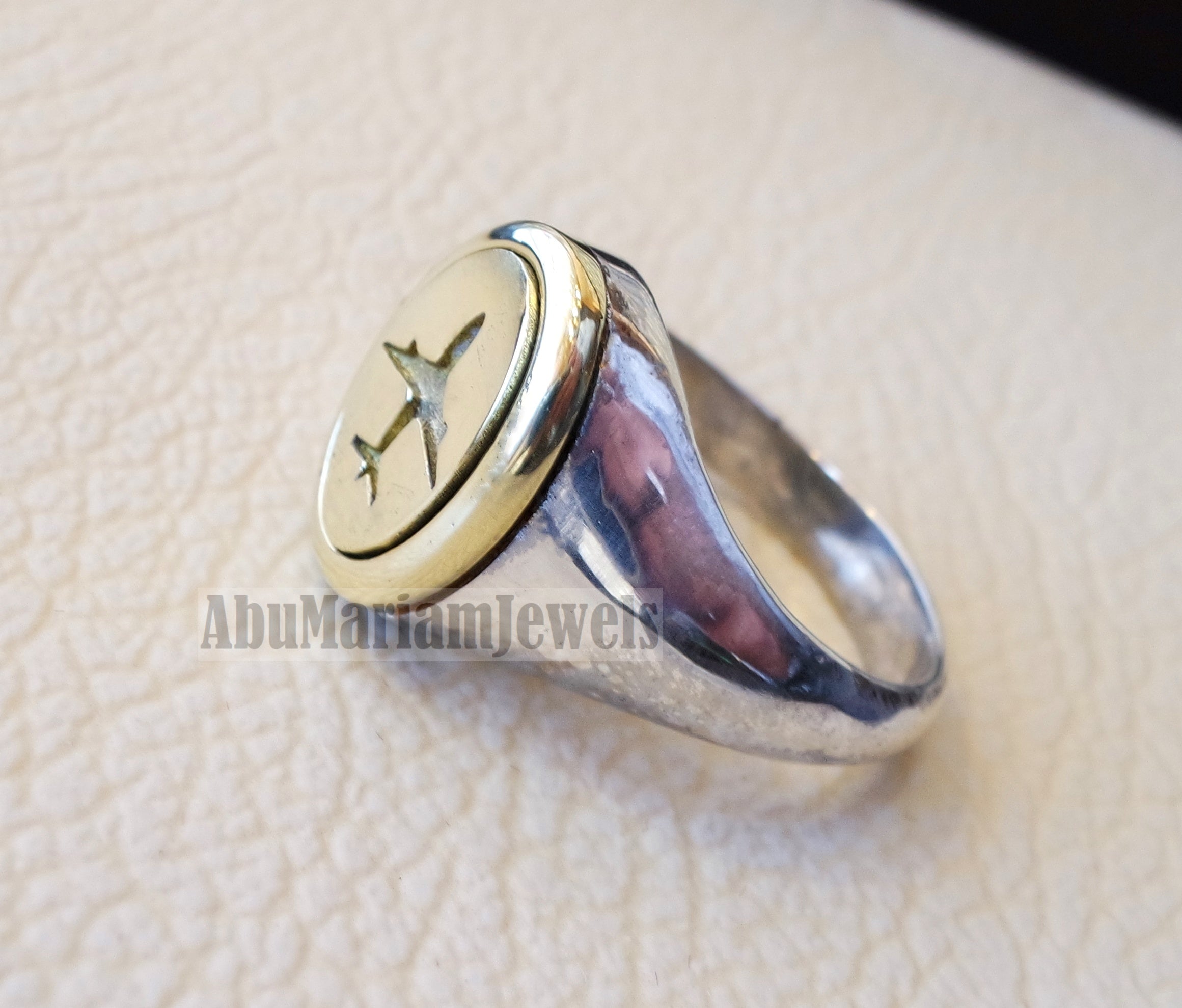 Airplane Aeroplane pilot sterling silver 925 and bronze men ring all s – Abu  Mariam Jewelry