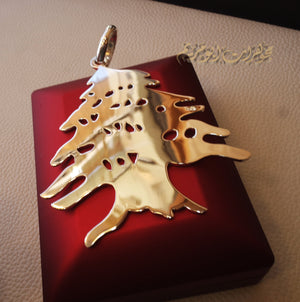 Lebanon very huge pendant cedar tree sterling silver 925 k high quality jewelry Arabic fast shipping لبنان أرزة