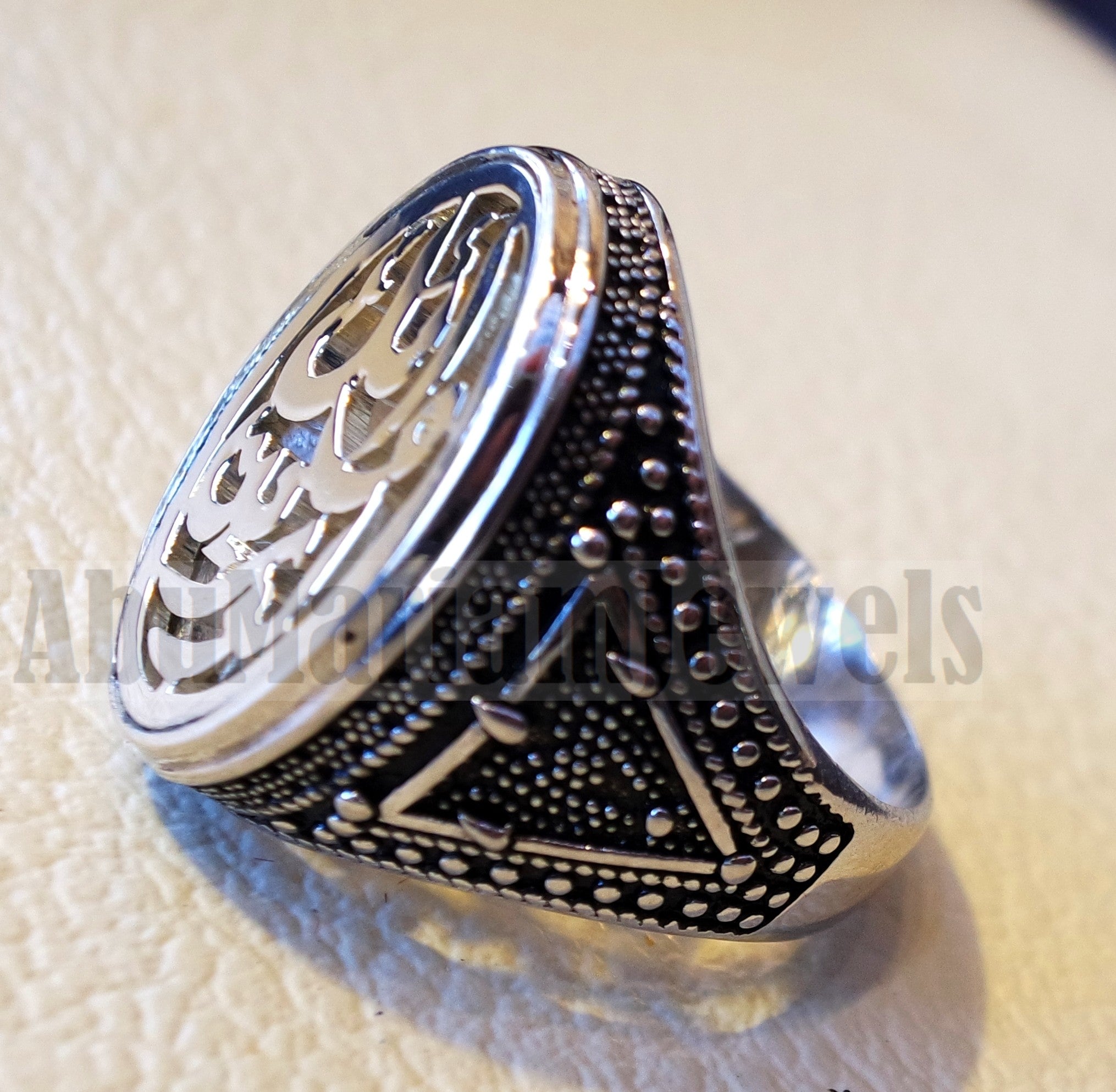 Customized Arabic calligraphy names handmade ring personalized antique jewelry style sterling silver 925 any size TSN1007 خاتم اسم تفصيل