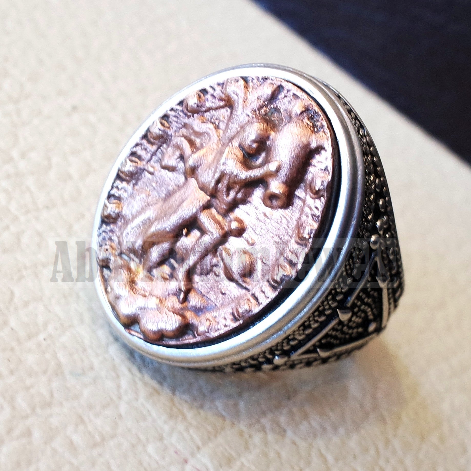 Aquarius Horoscopes zodiac sign sterling silver 925 and antique bronze huge men ring all sizes men jewelry gift that bring luck fast shipping