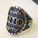 Audi sterling silver 925 and bronze heavy man ring new car ideal gift all sizes