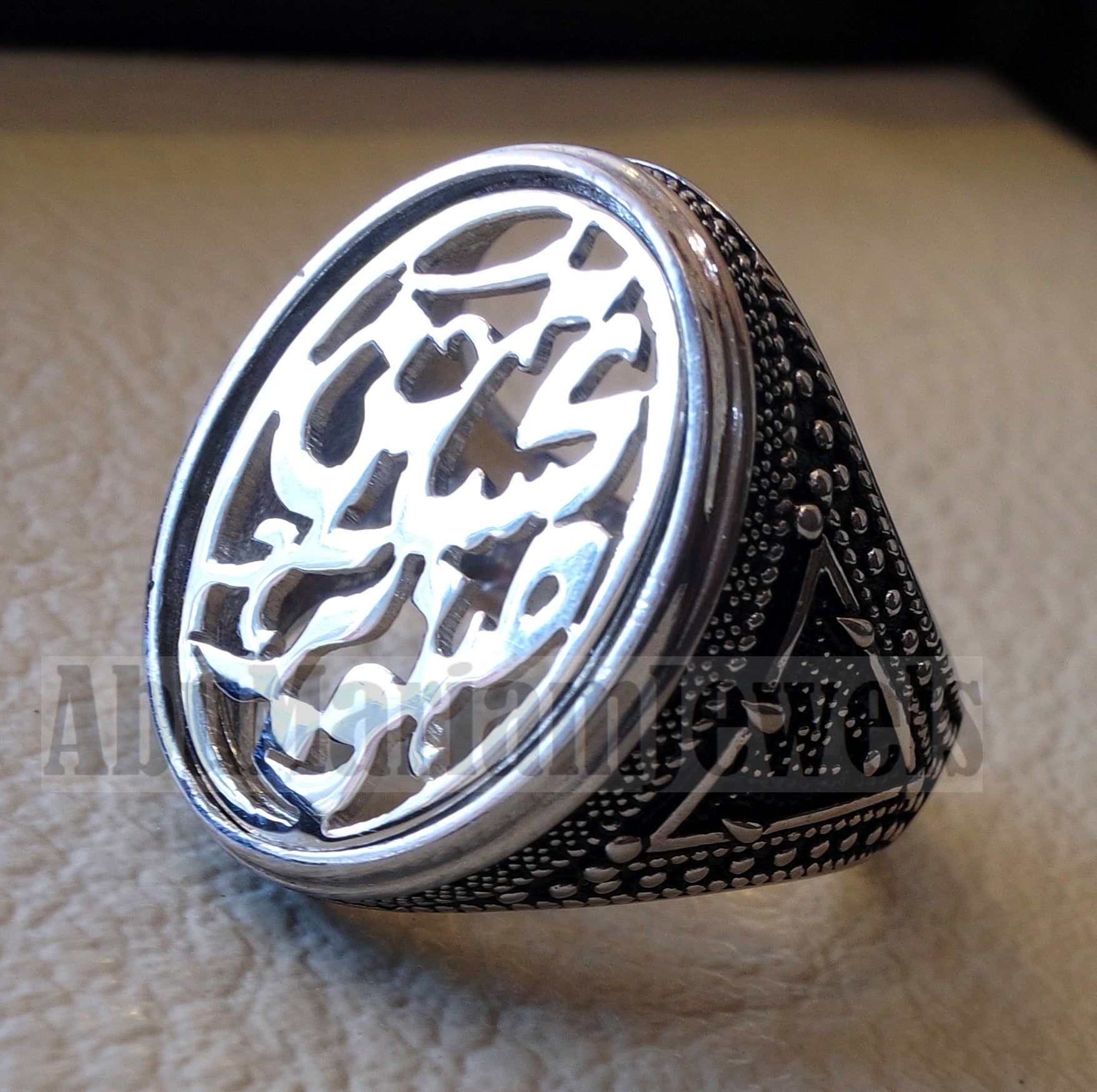 Customized Arabic calligraphy names ring personalized jewelry style sterling silver 925  any size TSN1002 خاتم اسم تفصيل