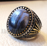 oval yamani aqeeq natural semi precious multi color agate gemstone men ring sterling silver 925 and bronze jewelry sizes 1008 عقيق يماني