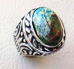 men ring sea sediment jasper multi color green blue brown stone all sizes natural semi precious sterling silver 925 ottoman style jewelry